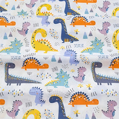 8pcs Dinosaur Cotton Fabric Set 19.6x19.6 Quilting Craft Precut Square Sheet