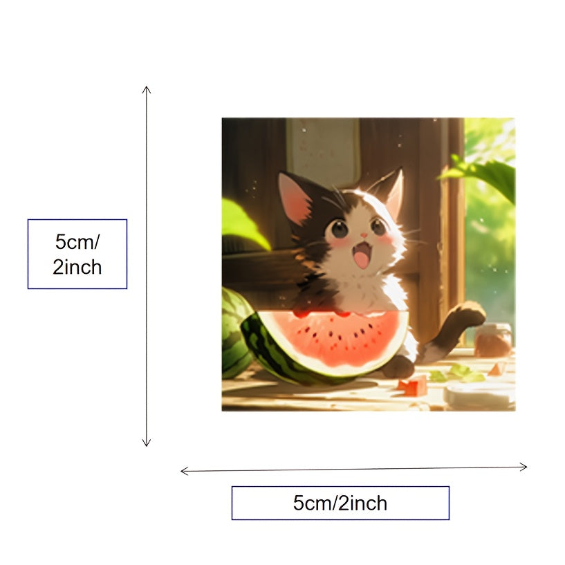 48pcs Watermelon and Cat Dog Stickers Pack for Kids, Laptop, Luggage, Notebook
