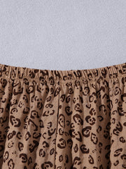 Leopard Print Elastic Waist Pants for Girls