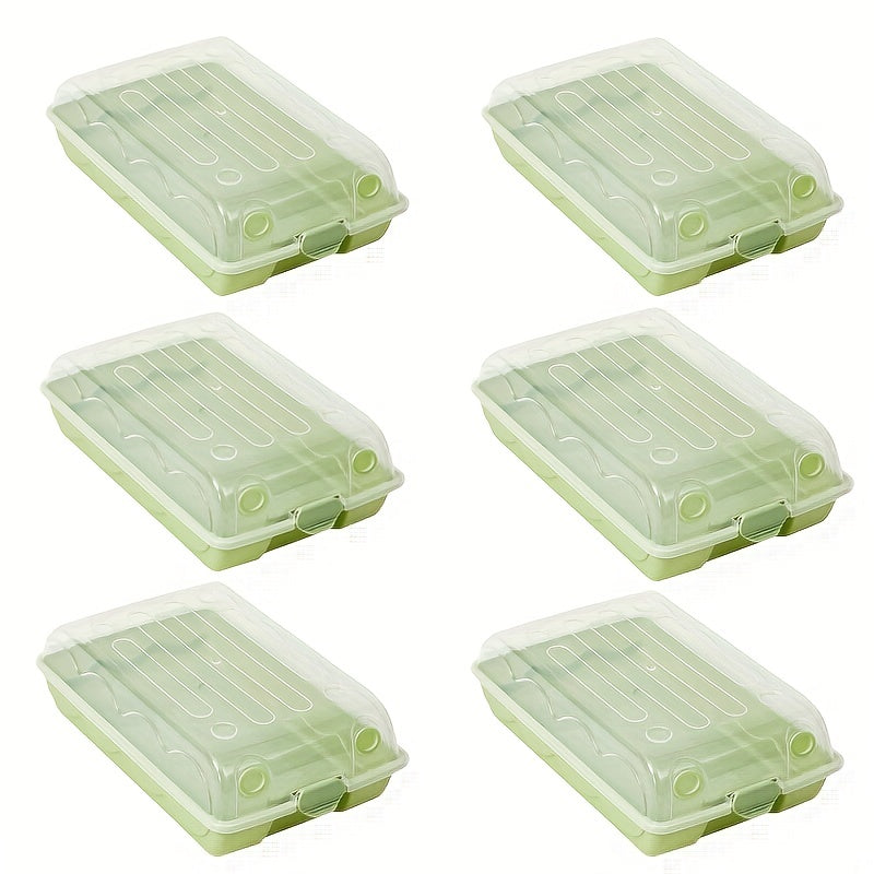 6pcs Plastic Shoe Boxes With Door Storage Organizer