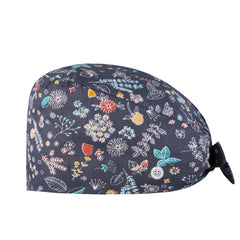 Cartoon Print Cotton Work Cap Nurse Cap Scrub Cap Unisex Working Hat