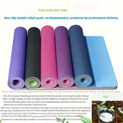 TPE Odorless Natural Rubber Yoga Mat Anti Slip Wear Resistant Exercise Mat