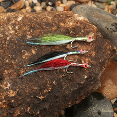 6pcs Ice Dubbing Tail Minnow Streamer Fly Bait Stainless Steel Barbed Hook