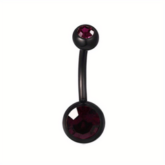 14GA Titanium Steel Double CZ Barbell Belly Button Ring