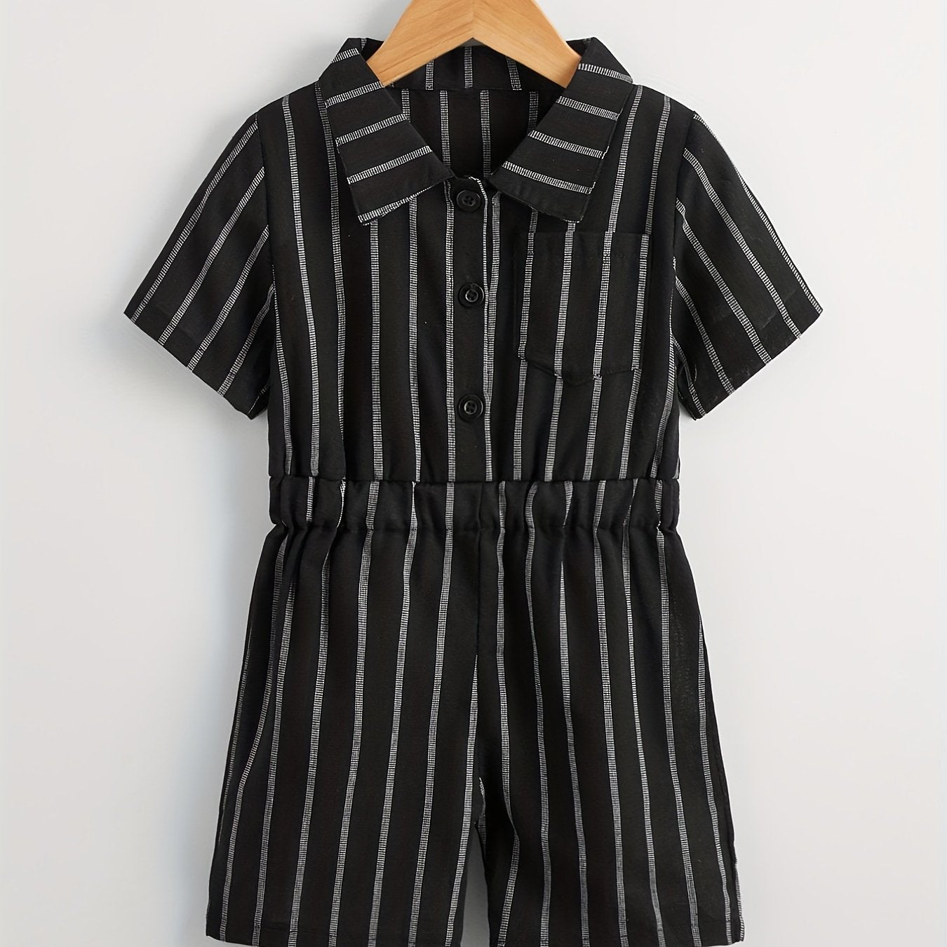 Kids Stripes Short Sleeve Romper Jumpsuit
