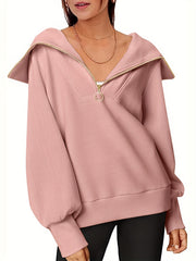 Casual Quarter Zip Pullover Sweatshirt for Women