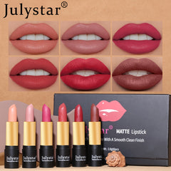 6pcs Lipstick Set Matte Finish Lipstick Set 3 8g 6pcs