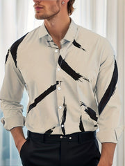 Casual Men s Shirt Turn Down Collar Long Sleeves Regular Fit