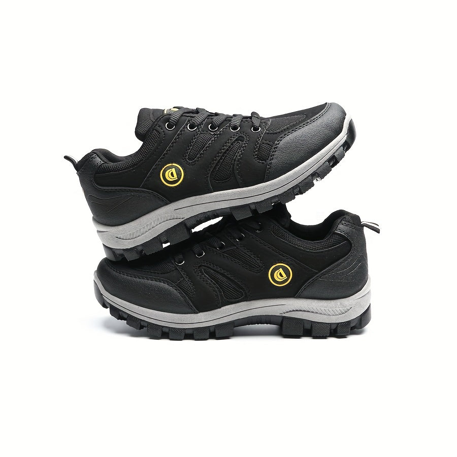 Faux Leather Hiking Shoes Non Slip Lightweight Breathable Trekking Boots