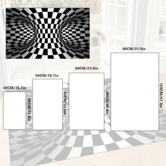 3D Illusion Door Floor Mat Geometric Optical Doormat Non slip Halloween Carpet
