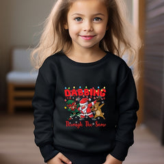 Dabbing Through The Snow Santa Sweatshirt Kids Christmas Halloween