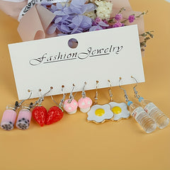 5 Pairs Girls Funny Drop Earrings for Party Birthday Gift