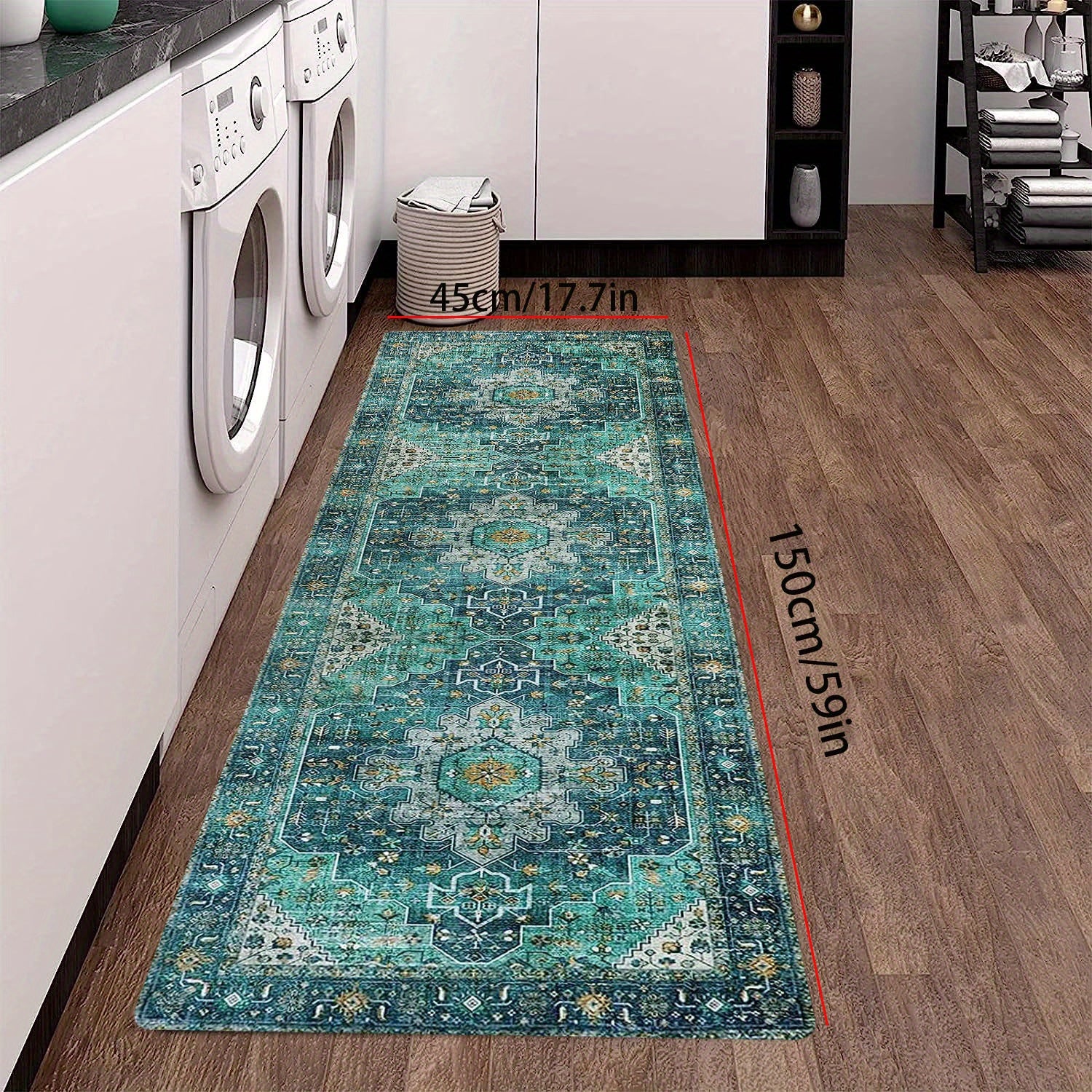 Boho Medallion Laundry Room Rug Runner Non Slip Vintage
