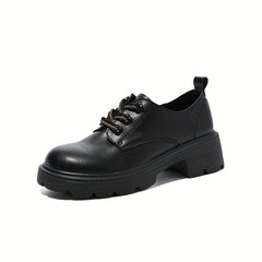 Comfortable Chunky Heel Oxfords Lace Up Shoes Women's Walking Shoes