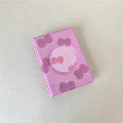 3 Inch Mini Kpop Photo Holder Book Pink Bow Photo Card Album