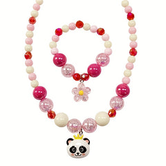 9pcs Panda Charm Jewelry Set for Little Girls