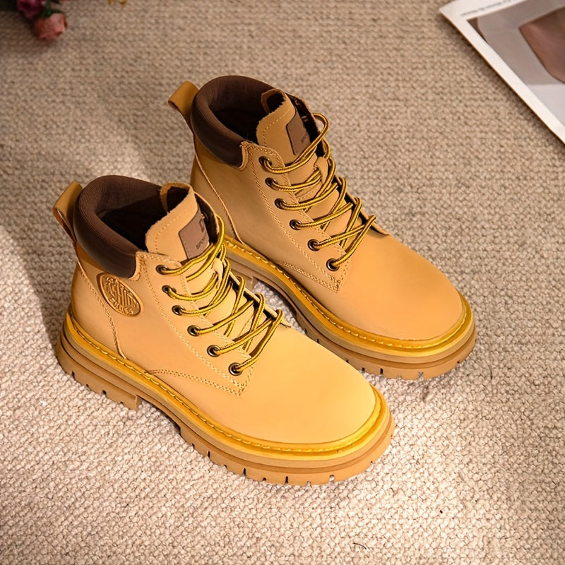 Women's Lace Up Ankle Combat Boots Platform Outdoor Boots
