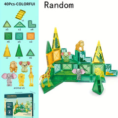 Magnetic Building Blocks Set for Boys and Girls - Forest Animal Toys