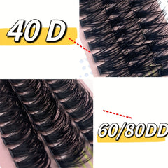 60 Pcs Cluster Lashes 60D 80D DD Curling 12 14 16mm Individual Lash Extensions