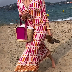 Women's Geometric Print Maxi Dress
