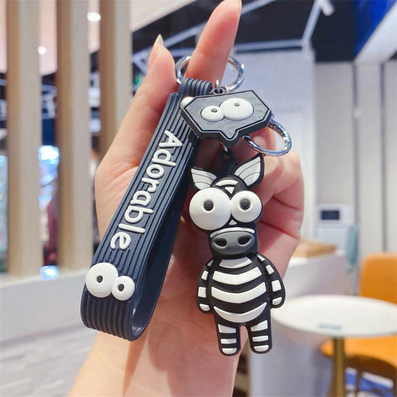 Cute Animal Keychains for Kids Giraffe Ostrich Monkey Pendant Keyrings