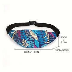 Summer Leather Print Waist Bag Casual Nylon Crossbody Bag Fanny Pack