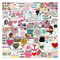 120pcs Knitting Vinyl Stickers Scrapbooking Stickers Water Bottle Laptop