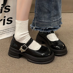Chunky Mary Jane Butterfly Strap Platform Loafers