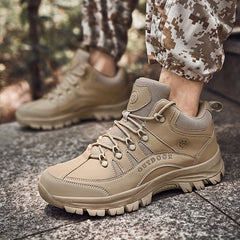 Men's Hiking Boots Lace Up, Wear Resistant Outdoor Shoes for Climbing