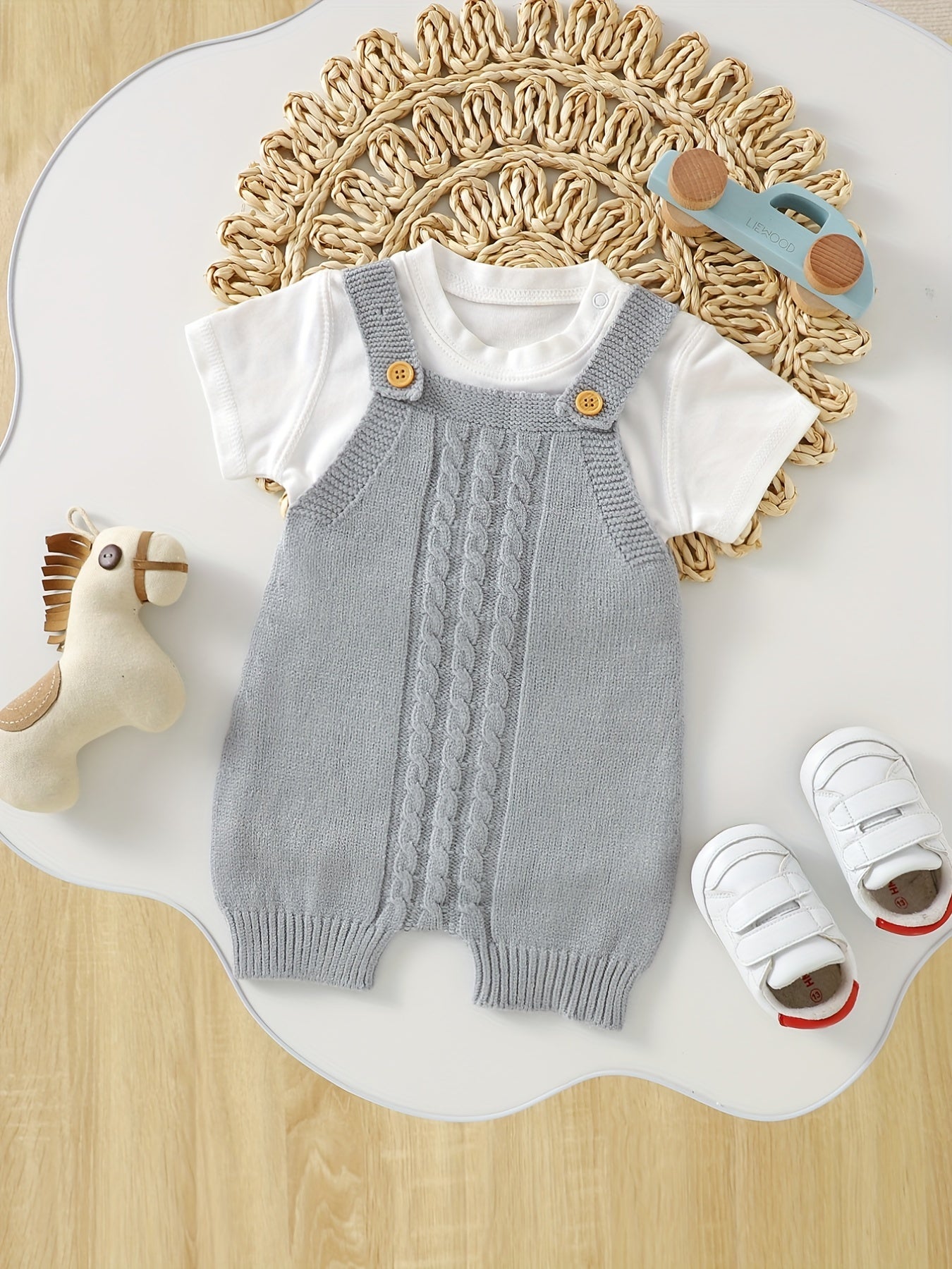 Baby Boys Sleeveless Knit Romper Jumpsuit