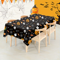 Halloween Party Tablecloth Spider Web Pumpkin Small Ghost