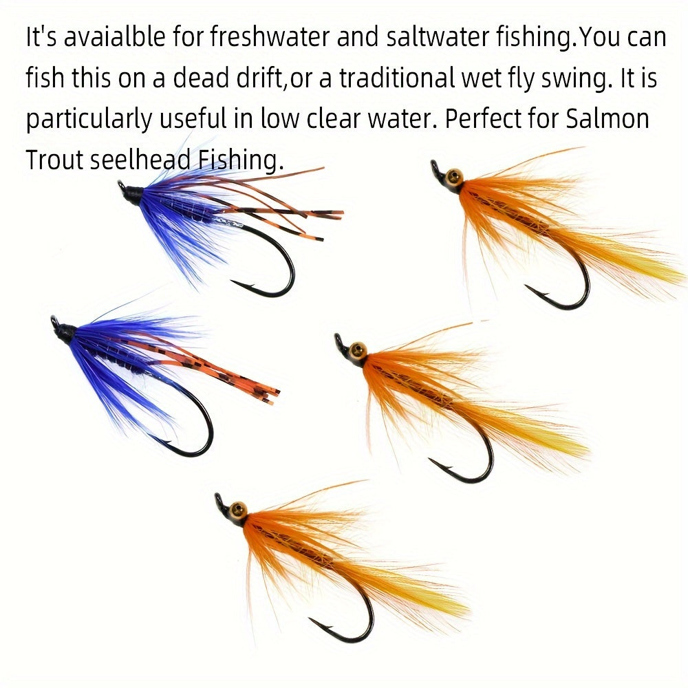 5pcs Fast Sinking Wet Fly For Trout Salmon Stimulator Flies Fishing Tackle