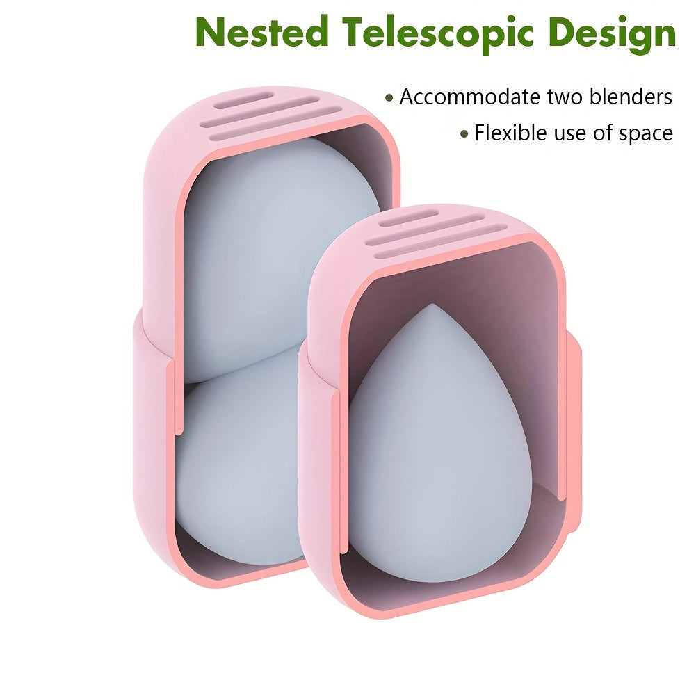 Makeup Sponge Holder Silicone Travel Case Cosmetic Blender Storage Container