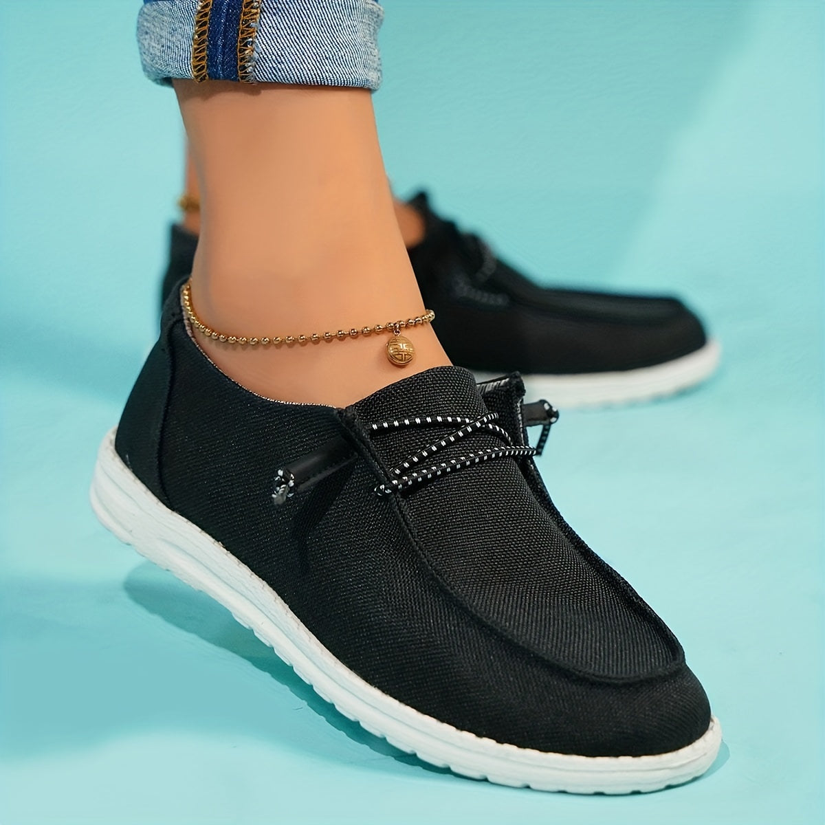 Women's Canvas Lace Up Outdoor Shoes Lightweight Sneakers