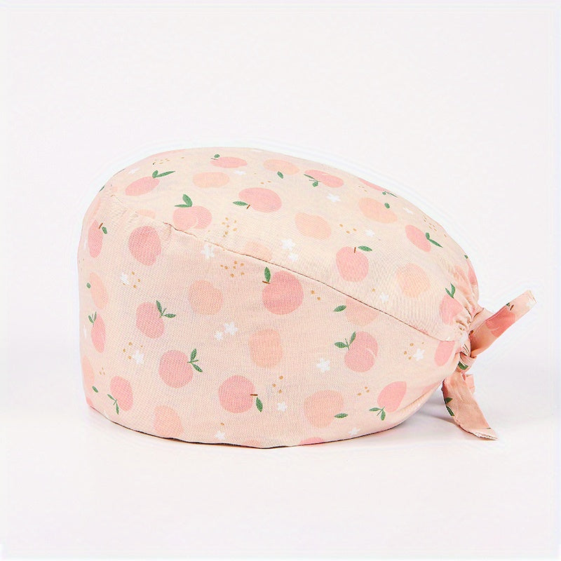 Cartoon Nurse Cap with Button Elastic Scrub Hat
