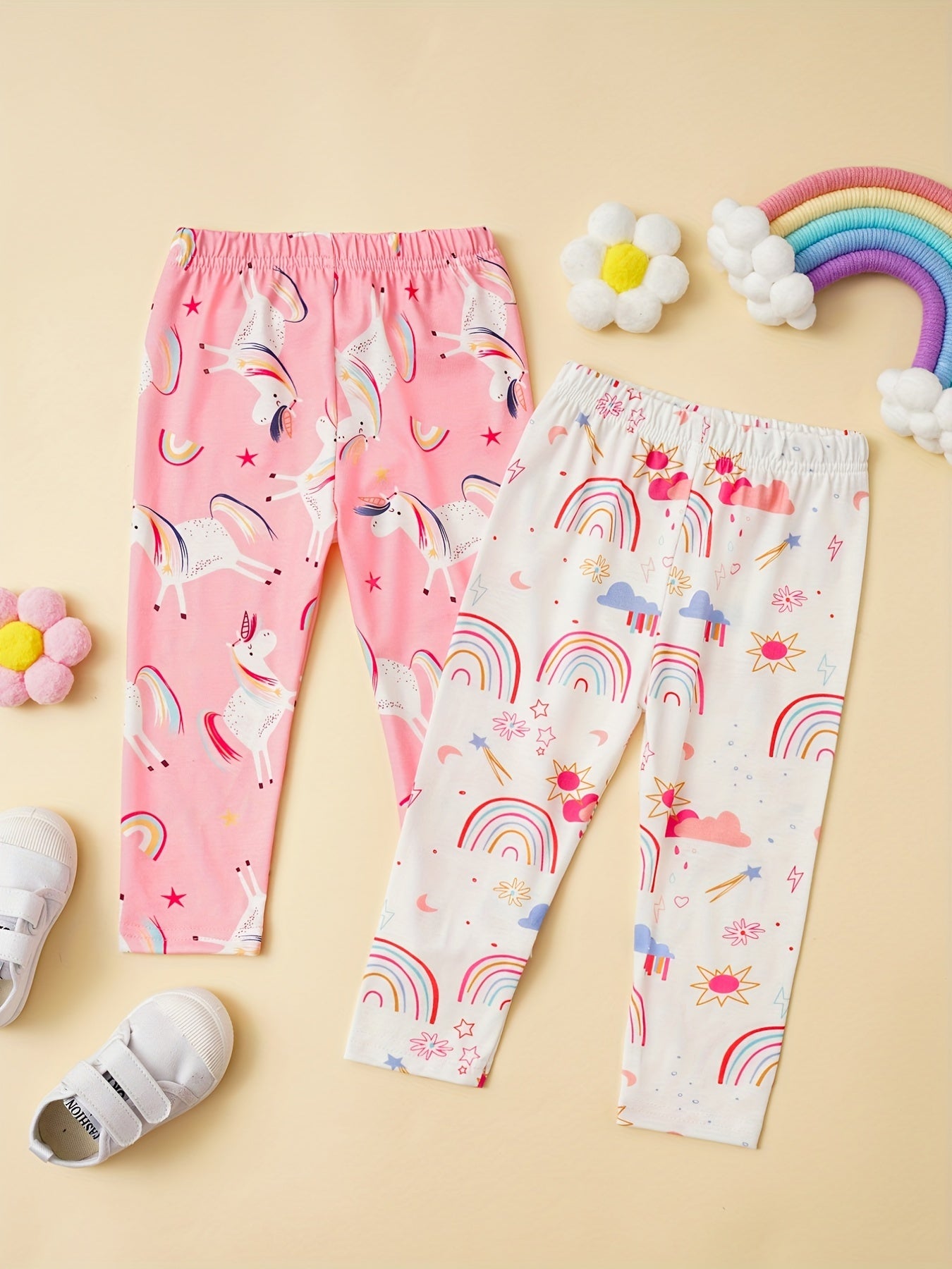 Adorable Rainbow Leggings for Your Little Princess