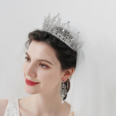 Baroque Rhinestone Silvery Crown Headband