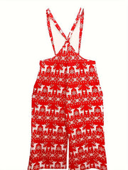 Women's Plus Wide Leg Overalls With Pockets