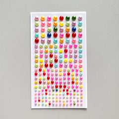 160pcs Colorful Pearl Rhinestone Stickers, Self-adhesive Face Decoration