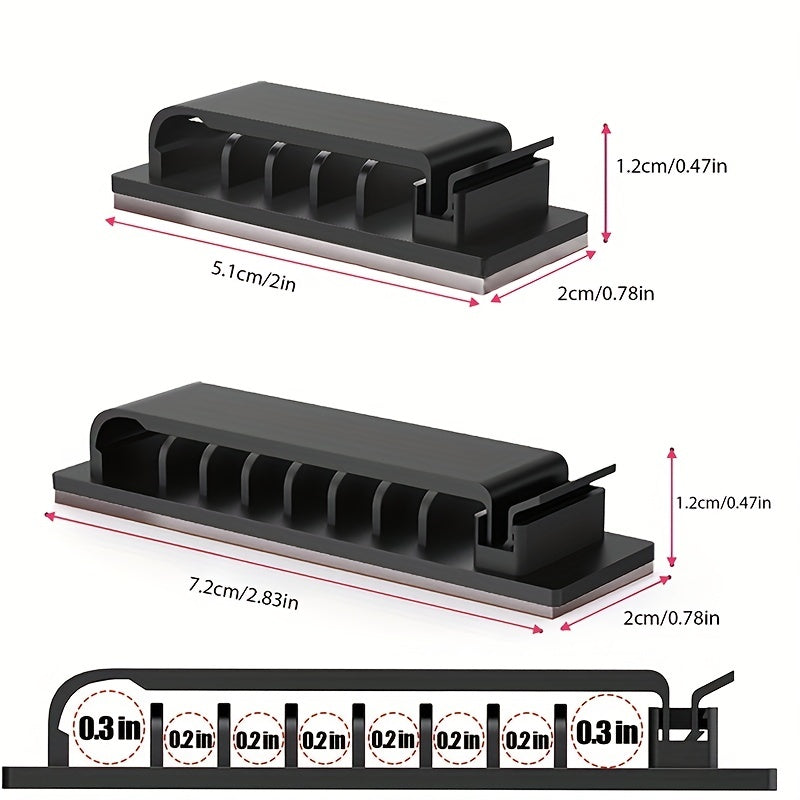 10PCS Cable Management Clips Cord Organizers for Office & Desk