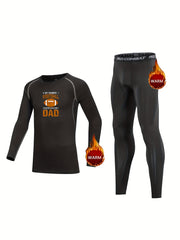 Kids Compression Fleece Sets Football Pattern Crew Neck Pullover Matching Pants