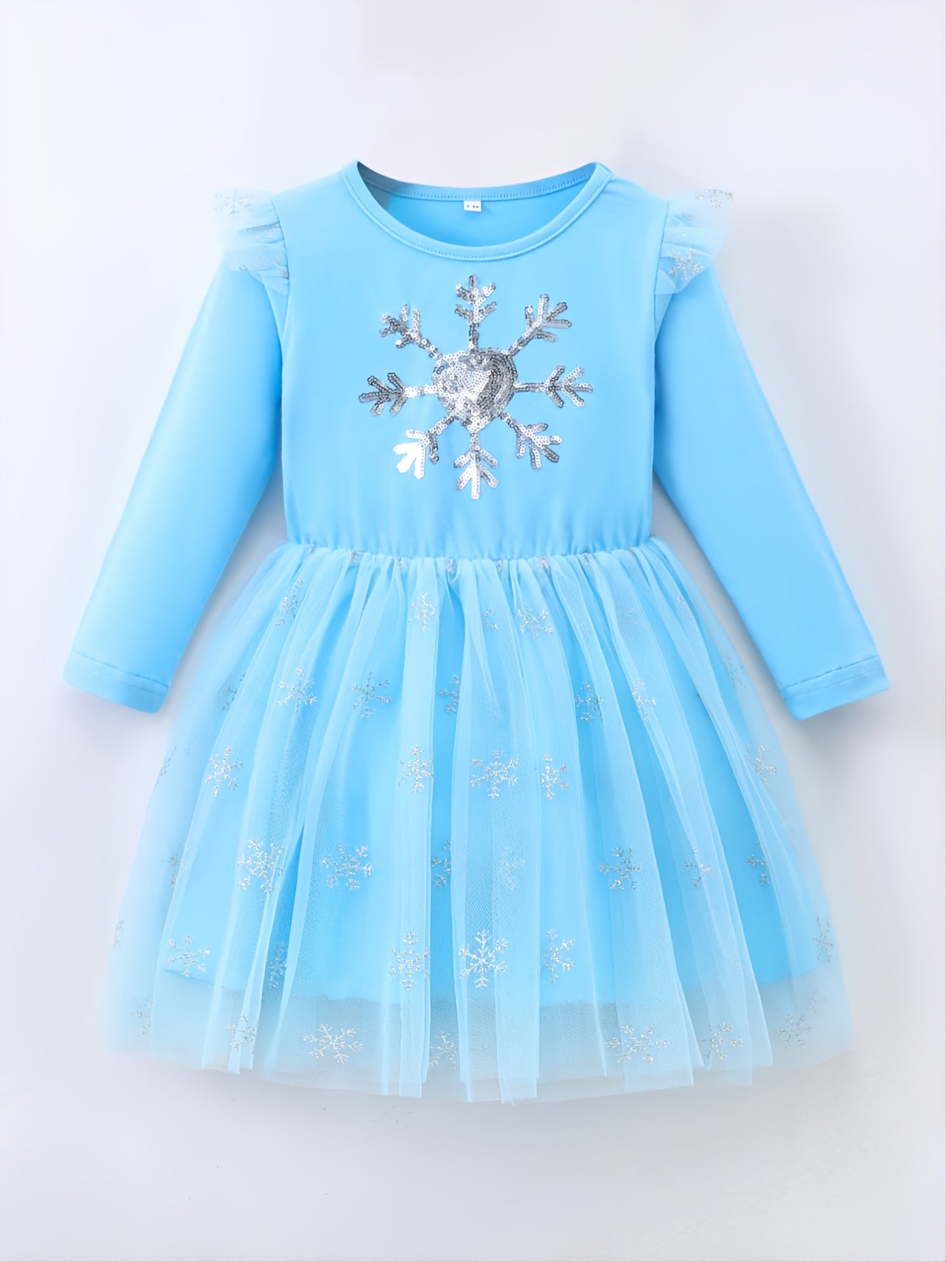 Girls' Long Sleeve Mesh Princess Dress