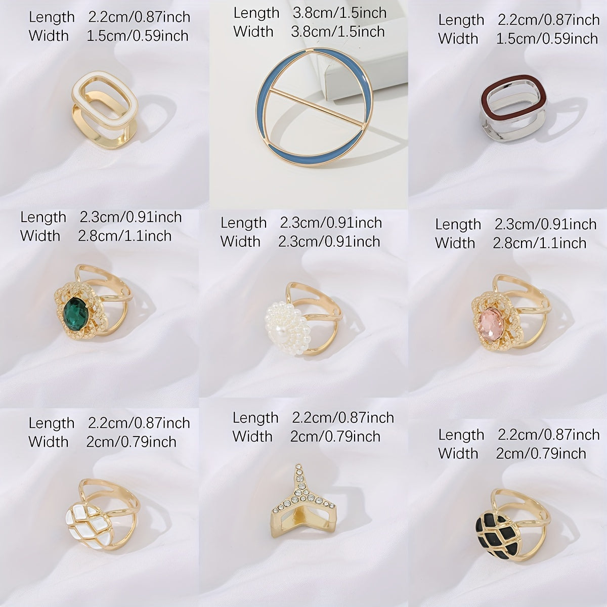 Scarf Ring Faux Pearl Rhinestone Decor Shawl Clip Hijab Buckle Women Accessories