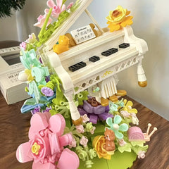 1000 pcs Piano Building Blocks Set Adult Piano Bouquet Decoration