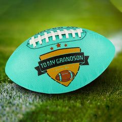 Engraved American Football Size 9 To My Grandson From Grandpa Grandma Christmas