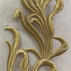 Heavy Duty Golden Thread Mesh Embroidery Collar Flower Cloth Paste Patch