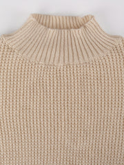 Batwing Sleeve Turtle Neck Sweater Loose Fit Casual Pullover