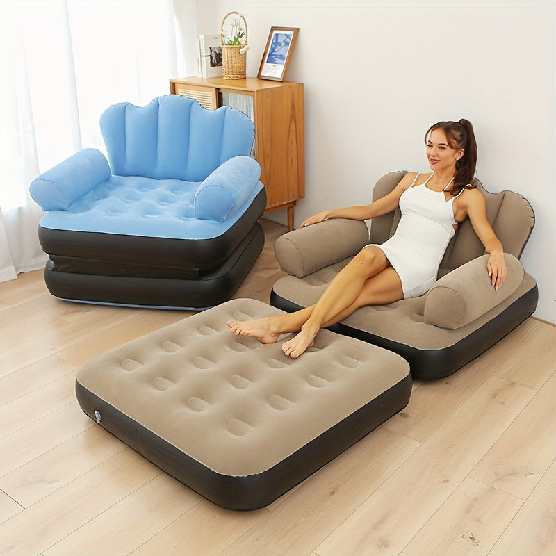 5 in 1 Inflatable Sofa Outdoor Adult Lazy Sofa Inflatable Bed