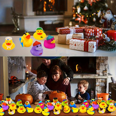 12pcs Colorful Rubber Duckies Kids' Toys Classroom Rewards