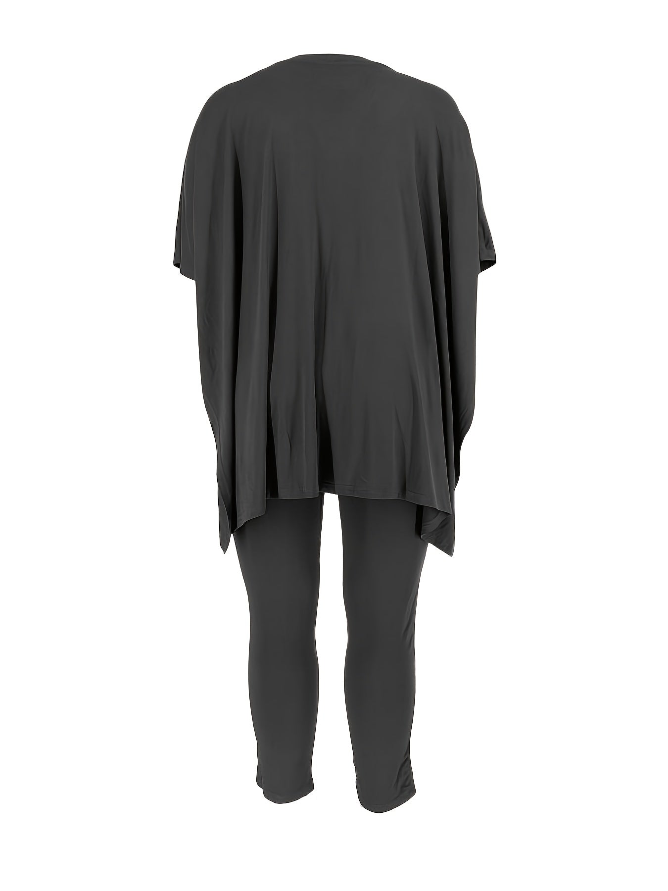 Solid Longline Tee & High Waist Legging Set Plus Size